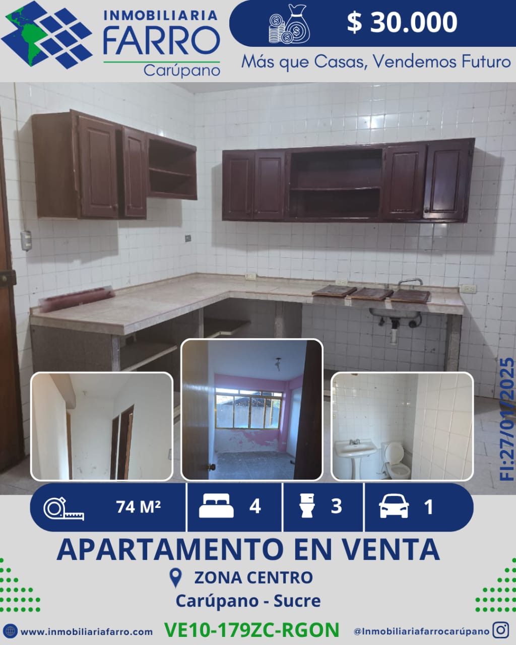 INMOBILIARIA FARRO VENDE APARTAMENTO ZONA CEN