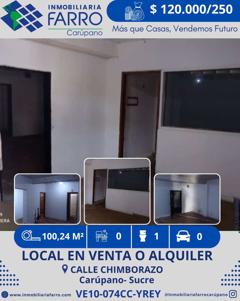 INMOBILIARIA FARRO VENDE/ALQUILA LOCAL COMERC
