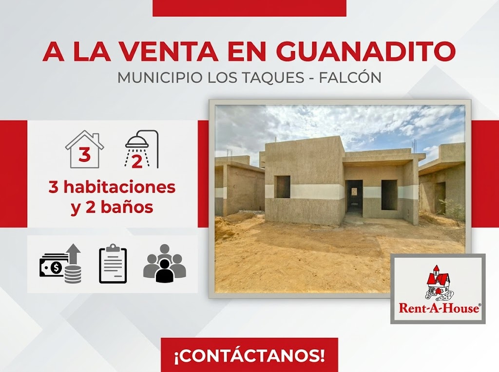 Casa en Venta en Guanadito, Falcon. CODIGO: 2